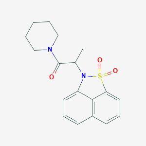 molecular formula C18H20N2O3S B305156 2-[1-methyl-2-oxo-2-(1-piperidinyl)ethyl]-2H-naphtho[1,8-cd]isothiazole 1,1-dioxide 