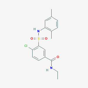 molecular formula C17H19ClN2O3S B305157 4-chloro-3-[(2,5-dimethylphenyl)sulfamoyl]-N-ethylbenzamide 