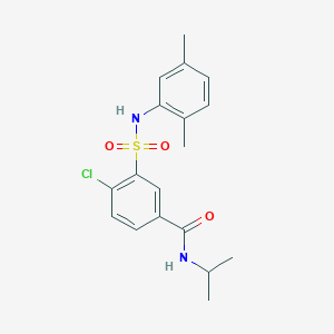 molecular formula C18H21ClN2O3S B305159 4-chloro-3-[(2,5-dimethylanilino)sulfonyl]-N-isopropylbenzamide 