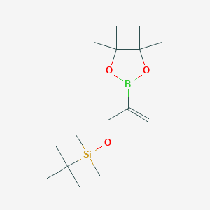 molecular formula C15H31BO3Si B3051613 Tert-butyldimethyl((2-(4,4,5,5-tetramethyl-1,3,2-dioxaborolan-2-yl)allyl)oxy)silane CAS No. 350498-98-5