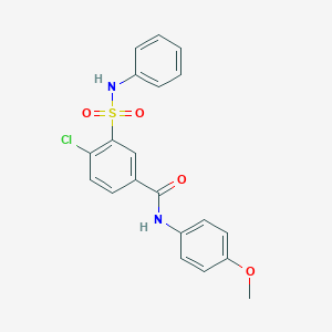 molecular formula C20H17ClN2O4S B305162 4-chloro-N-(4-methoxyphenyl)-3-(phenylsulfamoyl)benzamide 