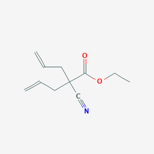 molecular formula C11H15NO2 B3051622 2-氰基-2-(丙-2-烯-1-基)戊-4-烯酸乙酯 CAS No. 3509-02-2