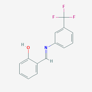 molecular formula C14H10F3NO B3051623 2-((E)-{[3-(trifluoromethyl)phenyl]imino}methyl)phenol CAS No. 351-16-6