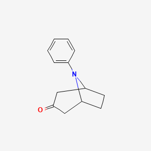 molecular formula C13H15NO B3051637 8-苯基-8-氮杂双环[3.2.1]辛烷-3-酮 CAS No. 35193-93-2