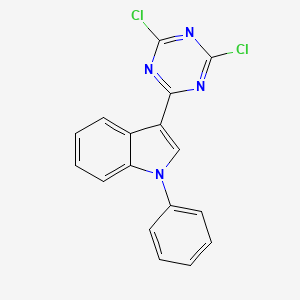 molecular formula C17H10Cl2N4 B3051647 3-(4,6-Dichloro-1,3,5-triazin-2-yl)-1-phenyl-1h-indole CAS No. 35252-64-3
