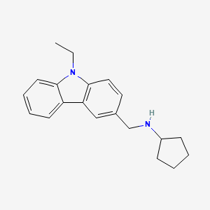 molecular formula C20H24N2 B3051649 N-[(9-乙基-9H-咔唑-3-基)甲基]环戊胺 CAS No. 352652-37-0