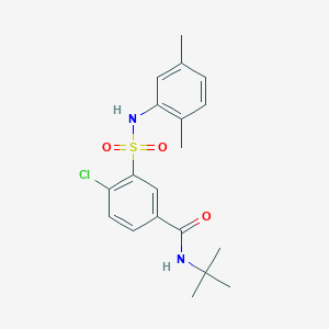 molecular formula C19H23ClN2O3S B305166 N-tert-butyl-4-chloro-3-[(2,5-dimethylphenyl)sulfamoyl]benzamide 