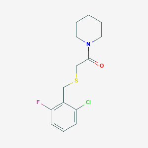 molecular formula C14H17ClFNOS B305168 1-{[(2-Chloro-6-fluorobenzyl)sulfanyl]acetyl}piperidine 