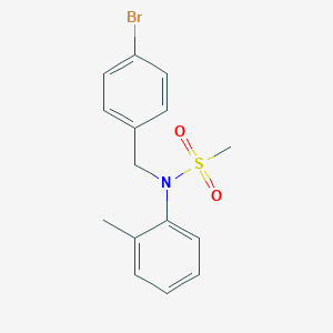 molecular formula C15H16BrNO2S B305169 N-(4-bromobenzyl)-N-(2-methylphenyl)methanesulfonamide 