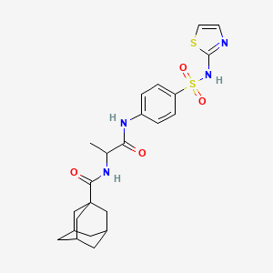 molecular formula C23H28N4O4S2 B3051701 N-[1-oxo-1-[4-(1,3-thiazol-2-ylsulfamoyl)anilino]propan-2-yl]adamantane-1-carboxamide CAS No. 355115-00-3