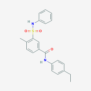 molecular formula C22H22N2O3S B305171 N-(4-ethylphenyl)-4-methyl-3-(phenylsulfamoyl)benzamide 