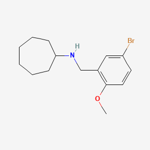molecular formula C15H22BrNO B3051711 N-[(5-bromo-2-methoxyphenyl)methyl]cycloheptanamine CAS No. 355382-74-0
