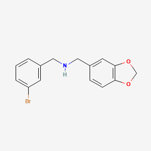 molecular formula C15H14BrNO2 B3051718 (1,3-Benzodioxol-5-ylmethyl)(3-bromobenzyl)amine CAS No. 355814-90-3