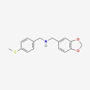 molecular formula C16H17NO2S B3051722 (1,3-Benzodioxol-5-ylmethyl)[4-(methylthio)benzyl]amine CAS No. 355816-47-6