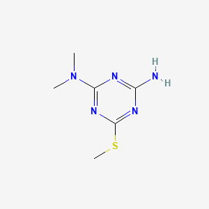 molecular formula C6H11N5S B3051727 2-Amino-4-(dimethylamino)-6-(methylthio)-1,3,5-triazine CAS No. 35610-09-4