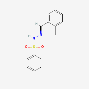 molecular formula C15H16N2O2S B3051730 Benzenesulfonic acid, 4-methyl-, [(2-methylphenyl)methylene]hydrazide CAS No. 35629-84-6