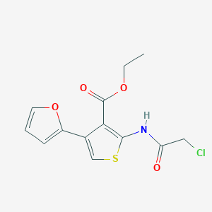 molecular formula C13H12ClNO4S B3051735 Ethyl 2-(2-chloroacetamido)-4-(furan-2-yl)thiophene-3-carboxylate CAS No. 356568-72-4