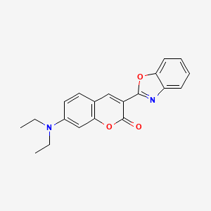 molecular formula C20H18N2O3 B3051751 2H-1-Benzopyran-2-one, 3-(2-benzoxazolyl)-7-(diethylamino)- CAS No. 35773-42-3
