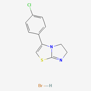 molecular formula C11H10BrClN2S B3051798 Imidazo[2,1-b]thiazole, 3-(4-chlorophenyl)-5,6-dihydro-, monohydrobromide CAS No. 36103-99-8