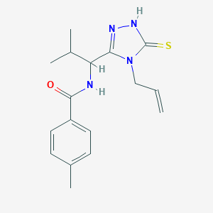 molecular formula C17H22N4OS B305181 N-[1-(4-allyl-5-sulfanyl-4H-1,2,4-triazol-3-yl)-2-methylpropyl]-4-methylbenzamide 