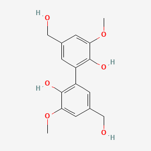 molecular formula C16H18O6 B3051821 (1,1'-Biphenyl)-3,3'-dimethanol, 6,6'-dihydroxy-5,5'-dimethoxy- CAS No. 3626-48-0