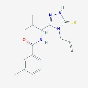 molecular formula C17H22N4OS B305183 N-[1-(4-allyl-5-sulfanyl-4H-1,2,4-triazol-3-yl)-2-methylpropyl]-3-methylbenzamide 