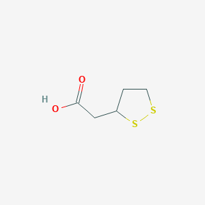 molecular formula C5H8O2S2 B3051830 2-(1,2-Dithiolan-3-YL)acetic acid CAS No. 36305-11-0