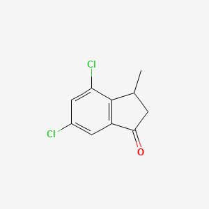molecular formula C10H8Cl2O B3051832 4,6-Dichloro-3-methyl-2,3-dihydro-1H-inden-1-one CAS No. 36316-76-4