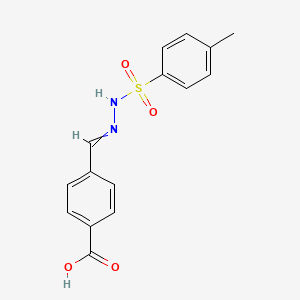 molecular formula C15H14N2O4S B3051835 Benzoic acid, 4-[[[(4-methylphenyl)sulfonyl]hydrazono]methyl]- CAS No. 363575-75-1