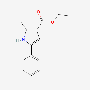 molecular formula C14H15NO2 B3051853 Ethyl 2-methyl-5-phenyl-1H-pyrrole-3-carboxylate CAS No. 3652-48-0