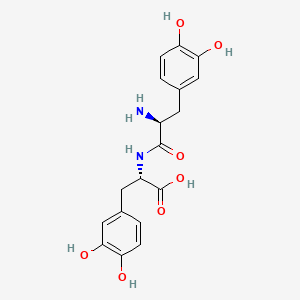 molecular formula C18H20N2O7 B3051938 L-Tyrosine, 3-hydroxy-N-(3-hydroxy-L-tyrosyl)- CAS No. 37178-31-7