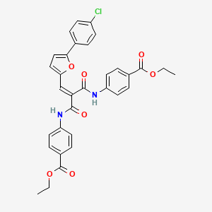 4-(2-{[5-(4-Chlorophenyl)furan-2-yl]methylidene}-2-{[4-(ethoxycarbonyl)-phenyl]carbamoyl}acetamido)benzoate