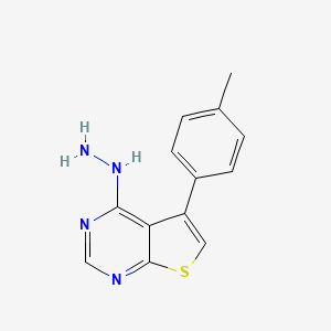 molecular formula C13H12N4S B3051968 4-Hydrazinyl-5-(4-methylphenyl)thieno[2,3-d]pyrimidine CAS No. 374611-25-3