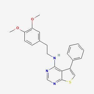 molecular formula C22H21N3O2S B3052018 N-[2-(3,4-dimethoxyphenyl)ethyl]-5-phenylthieno[2,3-d]pyrimidin-4-amine CAS No. 379245-32-6