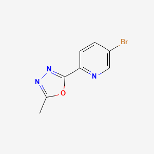 molecular formula C8H6BrN3O B3052033 5-Bromo-2-(5-methyl-1,3,4-oxadiazol-2-yl)pyridine CAS No. 380380-59-6