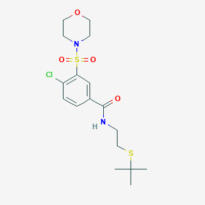 molecular formula C17H25ClN2O4S2 B305204 N-[2-(tert-butylsulfanyl)ethyl]-4-chloro-3-(4-morpholinylsulfonyl)benzamide 