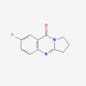 molecular formula C11H9FN2O B3052041 7-Fluoro-2,3-dihydropyrrolo[2,1-B]quinazolin-9(1H)-one CAS No. 380638-36-8