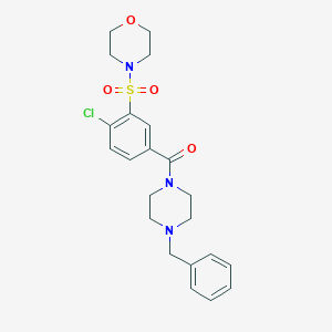 molecular formula C22H26ClN3O4S B305206 (4-Benzylpiperazin-1-yl)[4-chloro-3-(morpholin-4-ylsulfonyl)phenyl]methanone 