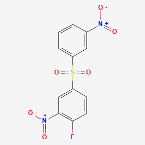 molecular formula C12H7FN2O6S B3052080 1-Fluoro-2-nitro-4-[(3-nitrophenyl)sulfonyl]benzene CAS No. 383-21-1