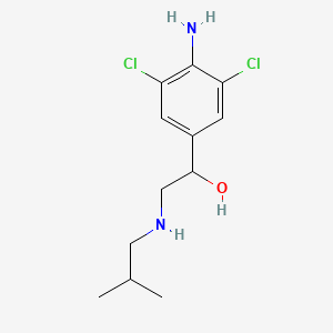 molecular formula C12H18Cl2N2O B3052083 4-Amino-3,5-dichloro-alpha-(((2-methylpropyl)amino)methyl)benzenemethanol CAS No. 38339-17-2