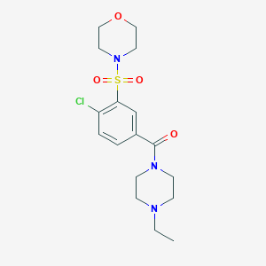 molecular formula C17H24ClN3O4S B305209 [4-Chloro-3-(morpholine-4-sulfonyl)-phenyl]-(4-ethyl-piperazin-1-yl)-methanone 