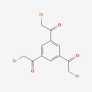 molecular formula C12H9Br3O3 B3052105 1-[3,5-Bis(2-bromoacetyl)phenyl]-2-bromoethanone CAS No. 38460-56-9