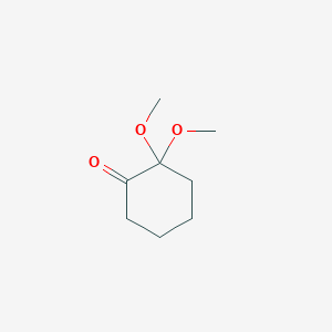 molecular formula C8H14O3 B3052106 Cyclohexanone, 2,2-dimethoxy- CAS No. 38461-13-1