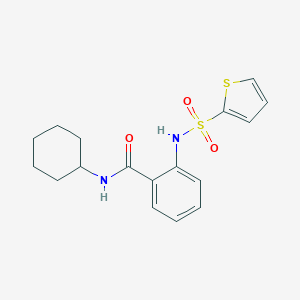 molecular formula C17H20N2O3S2 B305211 N-cyclohexyl-2-[(2-thienylsulfonyl)amino]benzamide 
