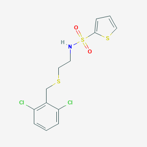 molecular formula C13H13Cl2NO2S3 B305212 N-{2-[(2,6-dichlorobenzyl)sulfanyl]ethyl}-2-thiophenesulfonamide 