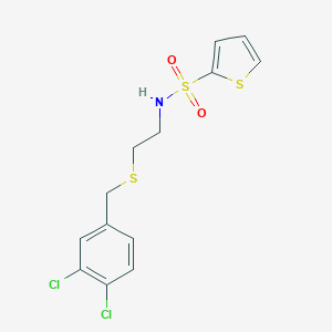 molecular formula C13H13Cl2NO2S3 B305214 N-{2-[(3,4-dichlorobenzyl)sulfanyl]ethyl}-2-thiophenesulfonamide 