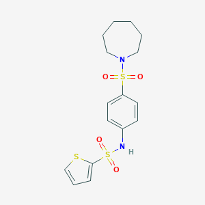 molecular formula C16H20N2O4S3 B305217 N-[4-(azepan-1-ylsulfonyl)phenyl]thiophene-2-sulfonamide 