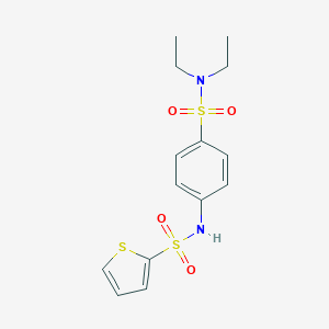 molecular formula C14H18N2O4S3 B305218 N-[4-(diethylsulfamoyl)phenyl]thiophene-2-sulfonamide 