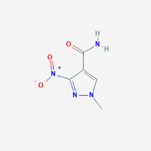 molecular formula C5H6N4O3 B3052184 1-methyl-3-nitro-1H-pyrazole-4-carboxamide CAS No. 39205-70-4
