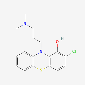 molecular formula C17H19ClN2OS B3052191 Phenothiazine, 2-chloro-10-(3-(dimethylamino)propyl)-1-hydroxy- CAS No. 3926-66-7